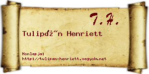 Tulipán Henriett névjegykártya